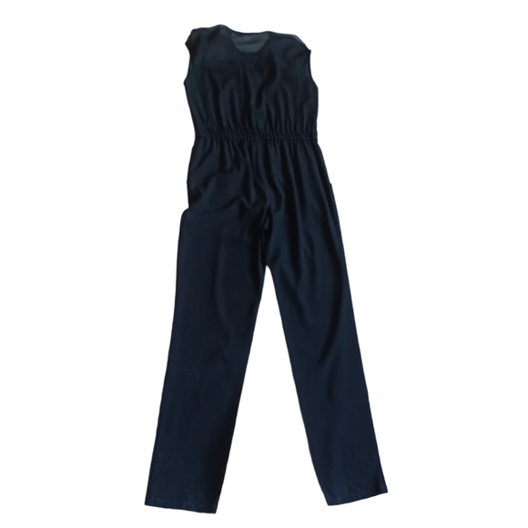 Nanette Lepore Womens Sleeveless Black Jumpsuit Stretchy With Pockets Size 8 - Picture 4 of 7